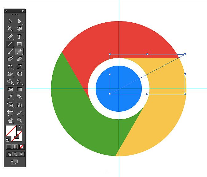 Illustrator绘制谷歌浏览器Chrome图标 第 10 张
