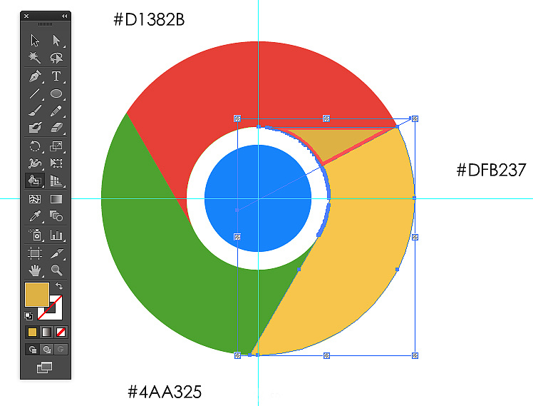Illustrator绘制谷歌浏览器Chrome图标 第 13 张