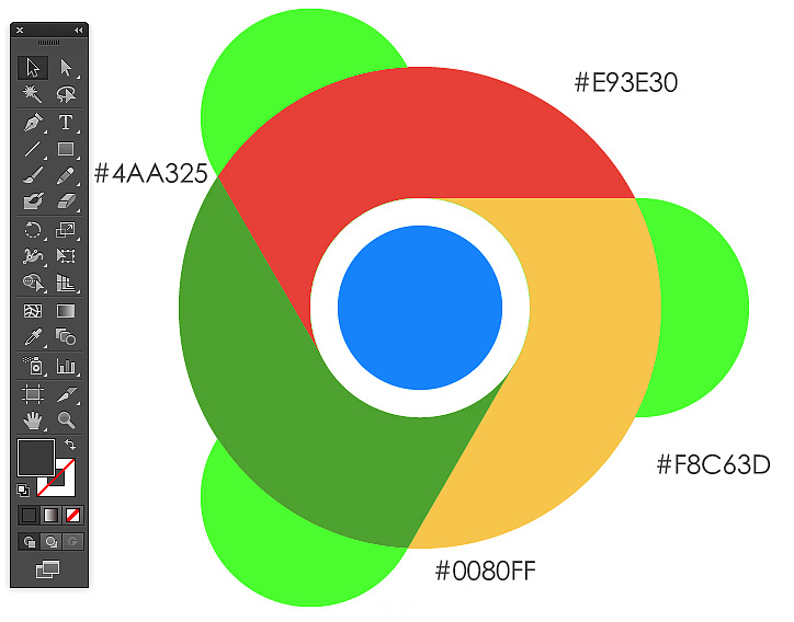 Illustrator绘制谷歌浏览器Chrome图标 第 9 张